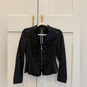 White House Black Market Black Ruffled Blazer
